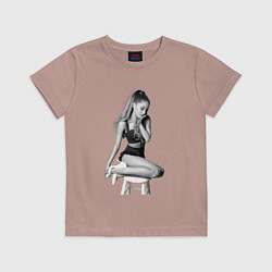 Футболка хлопковая детская ARIANA GRANDE, цвет: пыльно-розовый