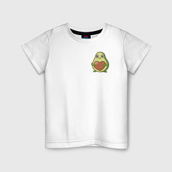 Футболка хлопковая детская Avocado Heart, цвет: белый
