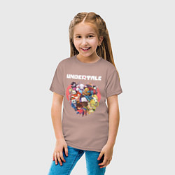 Футболка хлопковая детская UNDERTALE, цвет: пыльно-розовый — фото 2