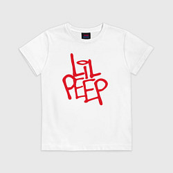Футболка хлопковая детская LiL PEEP НА СПИНЕ, цвет: белый