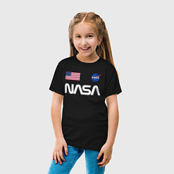 Футболка хлопковая детская NASA, цвет: черный — фото 2