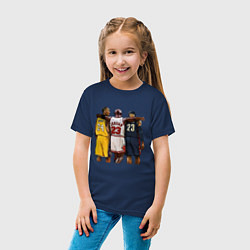 Футболка хлопковая детская Bryant, Jordan, James, цвет: тёмно-синий — фото 2