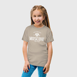 Футболка хлопковая детская Москва Born in Russia, цвет: миндальный — фото 2