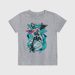 Футболка хлопковая детская Hatsune Miku Expo, цвет: меланж