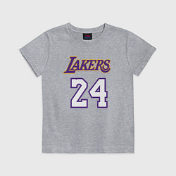 Футболка хлопковая детская Lakers 24, цвет: меланж