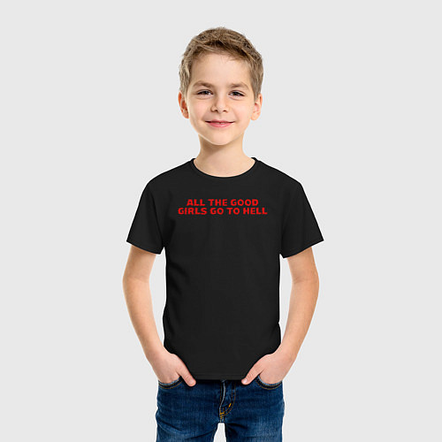 Детская футболка BILLIE EILISH RED / Черный – фото 3