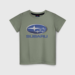 Футболка хлопковая детская SUBARU, цвет: авокадо