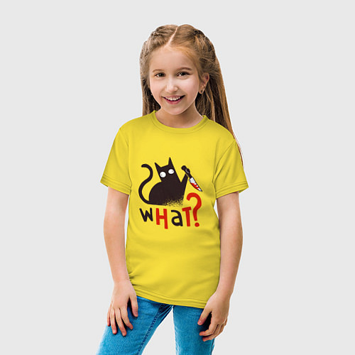 Детская футболка What cat / Желтый – фото 4