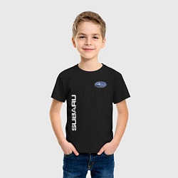 Футболка хлопковая детская SUBARU, цвет: черный — фото 2