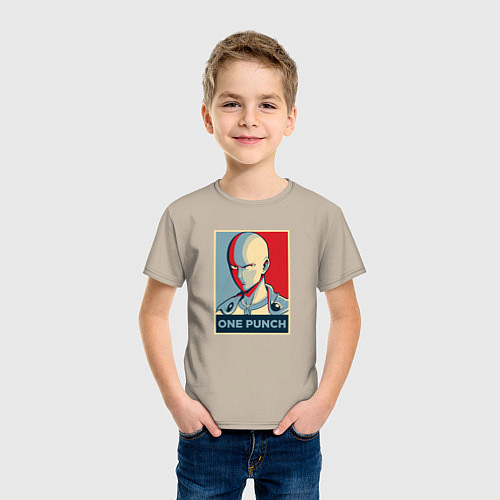 Детская футболка ONE-PUNCH MAN / Миндальный – фото 3