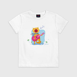Футболка хлопковая детская Spring Cat, цвет: белый