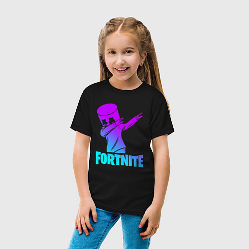 Детская футболка FORTNITE X MARSHMELLO / Черный – фото 4
