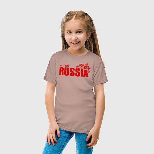 Детская футболка Russia / Пыльно-розовый – фото 4