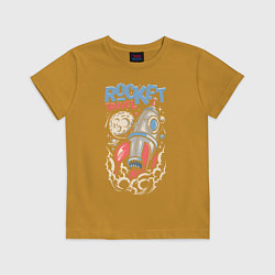 Футболка хлопковая детская Rocket Travel, цвет: горчичный