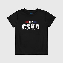 Футболка хлопковая детская PFC CSKA, цвет: черный