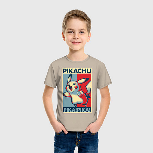 Детская футболка Пикачу / Миндальный – фото 3