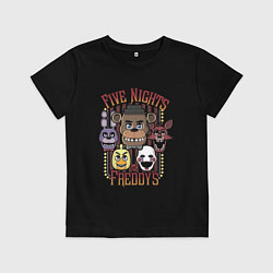 Футболка хлопковая детская FIVE NIGHTS AT FREDDYS, цвет: черный