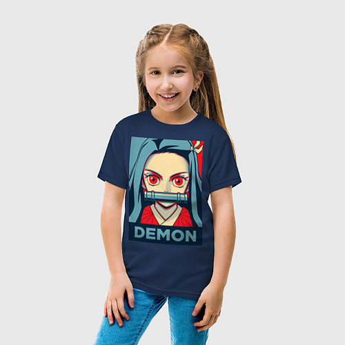 Детская футболка Незуко Камадо / Тёмно-синий – фото 4