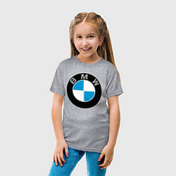 Футболка хлопковая детская BMW, цвет: меланж — фото 2