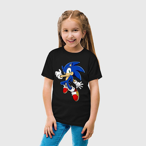 Детская футболка Sonic / Черный – фото 4