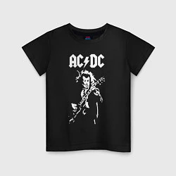 Футболка хлопковая детская ACDC, цвет: черный