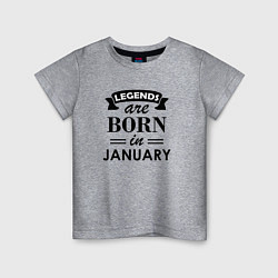 Футболка хлопковая детская Legends are born in january, цвет: меланж