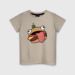 Футболка хлопковая детская Fortnite Burger, цвет: миндальный
