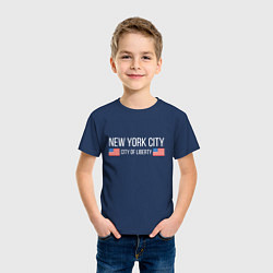 Футболка хлопковая детская NEW YORK, цвет: тёмно-синий — фото 2