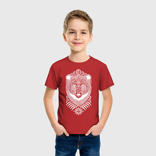 Детская футболка Медведь / Красный – фото 3