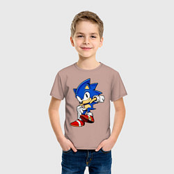 Футболка хлопковая детская SONIC, цвет: пыльно-розовый — фото 2