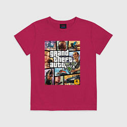 Футболка хлопковая детская GTA5, цвет: маджента