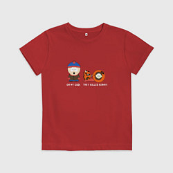 Футболка хлопковая детская South Park Они убили Кенни, цвет: красный