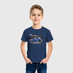 Футболка хлопковая детская SUBARU, цвет: тёмно-синий — фото 2