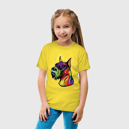 Детская футболка Берегись шнауцеров! / Желтый – фото 4