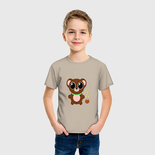 Детская футболка Медвежонок / Миндальный – фото 3