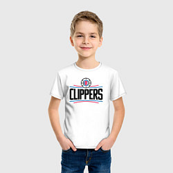 Футболка хлопковая детская Los Angeles Clippers 1, цвет: белый — фото 2