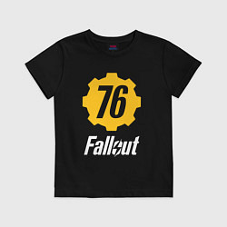 Футболка хлопковая детская FALLOUT76, цвет: черный