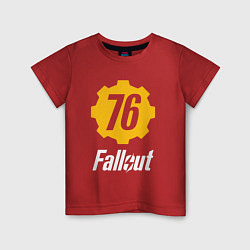 Футболка хлопковая детская FALLOUT76, цвет: красный