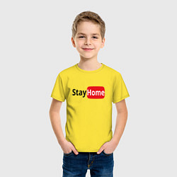 Футболка хлопковая детская Stay Home, цвет: желтый — фото 2