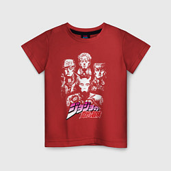 Футболка хлопковая детская JOJOS BIZARRE ADVENTURE, цвет: красный