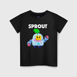 Футболка хлопковая детская BRAWL STARS SPROUT, цвет: черный