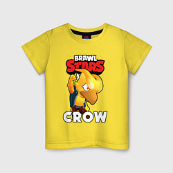 Футболка хлопковая детская BRAWL STARS CROW PHOENIX, цвет: желтый