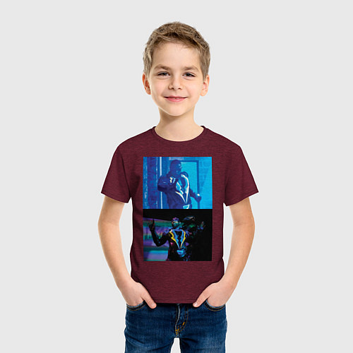 Детская футболка Black Lightning / Меланж-бордовый – фото 3