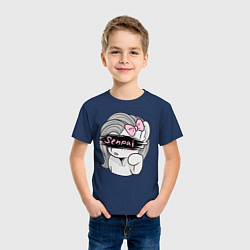 Футболка хлопковая детская Senpai, цвет: тёмно-синий — фото 2