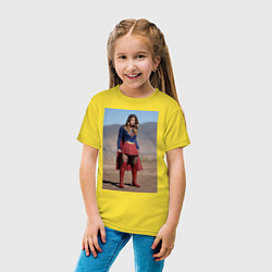 Футболка хлопковая детская Supergirl, цвет: желтый — фото 2