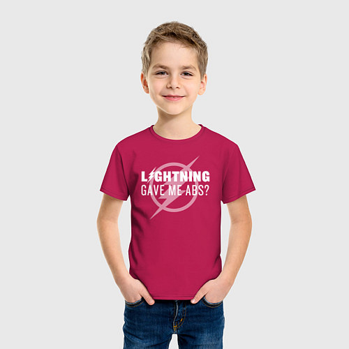 Детская футболка Lightning Gave Me Abs? / Маджента – фото 3