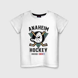 Футболка хлопковая детская ANAHEIM DUCKS, цвет: белый