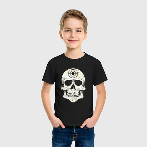 Детская футболка Череп / Черный – фото 3