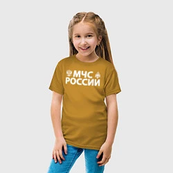 Футболка хлопковая детская МЧС России, цвет: горчичный — фото 2