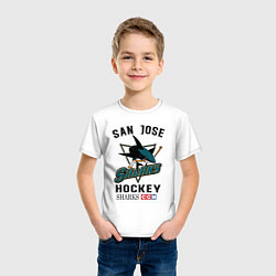 Футболка хлопковая детская SAN JOSE SHARKS, цвет: белый — фото 2